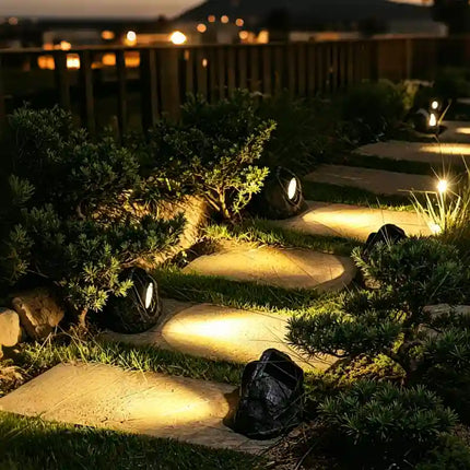 Solar Lights for Pathway, Stone Solar Garden Lights – image 5