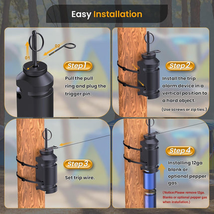 Perimeter Alarm for Camping, 12 Gauge Trip Wire Alarm Device – image 11