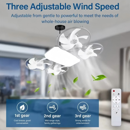 Ceiling Fan with Light and Remote, Modern Ceiling Fan Lamp for Living Room – image 14