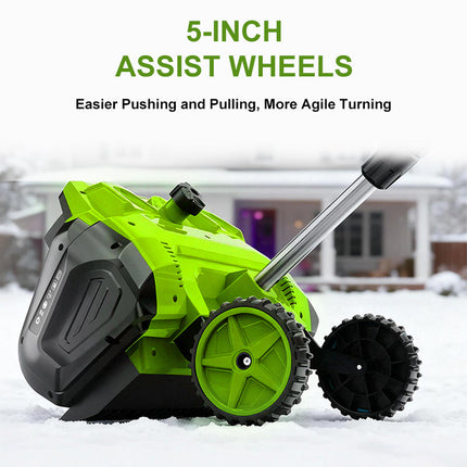 16 Inch Cordless Snow Blower for Driveway, Battery Powered Snow Shovel – image 5