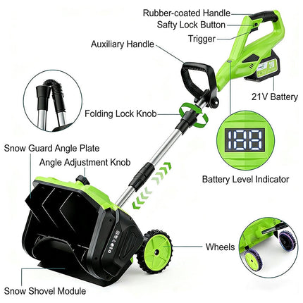 Battery Powered Snow Shovel, 16 Inch Cordless Snow Blower for Driveway – image 7