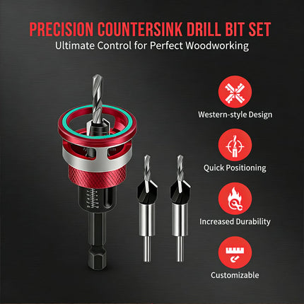 Countersink Drill Bit Set with Depth Stop, 4 Piece HSS Drill Bit for Wood and Drywall – image 4