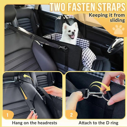 Pet Car Seat with Safety Belt and Removable Pillow for Travel – image 9