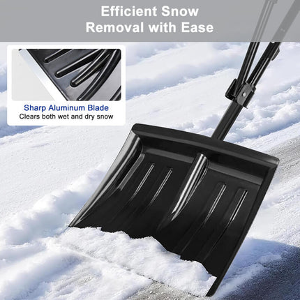 Snow Shovel for Driveway, 18 Inch Ergonomic Snow Shovel for Car