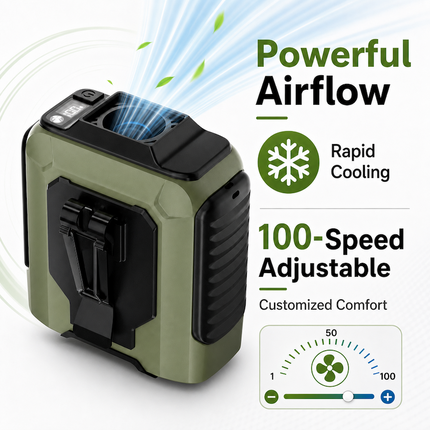 Portable Fan with Belt Clip, Outdoor Fan with Flashlight and 10000mAh Battery