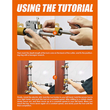 Door Lock Installation Kit, Door Lock Mortising Jig with 3 Hole Cutters – image 6