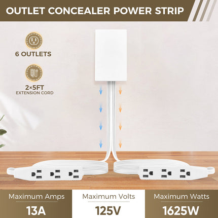 Ultra Thin Outlet Concealer, Wall Outlet Extender to Hide Cords and Plugs – image 16