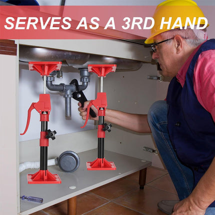 Third Hand Support Rod, Adjustable Cabinet Jack, Drywall Jack with Swivel Feet – image 8