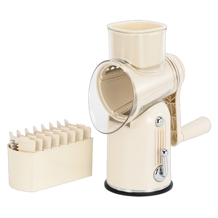 Rotary Cheese Grater, Hand Crank Cheese Shredder with 5 Blades, Vegetable Slicer with Suction Base, Kitchen Gadgets
