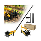Rotary Garden Tiller, Hand Tiller Cultivator and Weeding Tool, Small Tiller for Raised Beds and Garden Rows