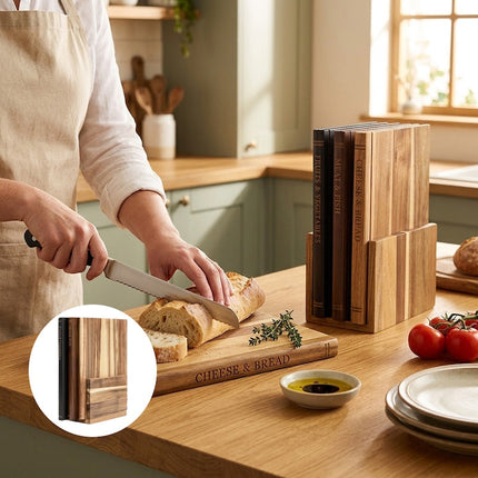 Wood Cutting Boards for Kitchen, Double Sided Wooden Serving Board – image 11