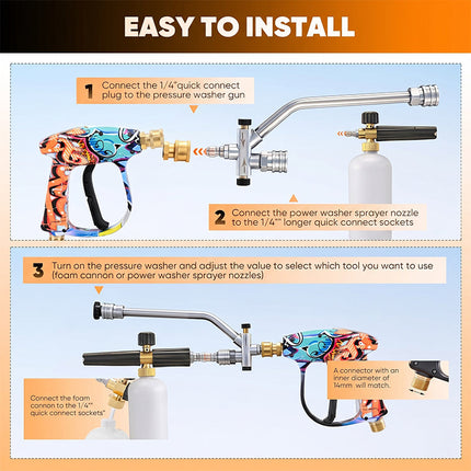 Pressure Washer Foam Cannon with 5 Spray Nozzles, Foam Sprayer for Car Washing – image 12