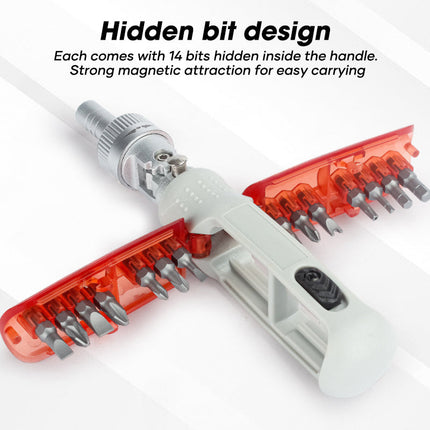 Ratchet Screwdriver Set 14 in 1, Multi Bit Ratcheting Screwdriver with Magnetic Bit Holder – image 7