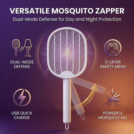 Rechargeable Electric Fly Swatter, Bug Zapper Racket