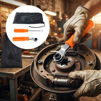 Slack Adjuster Tool Set, Ratcheting Wrench and Release Tool for Truck and Trailer Brakes