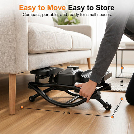 Mini Stair Stepper with Resistance Bands, Side to Side Rocking Stepper – image 8