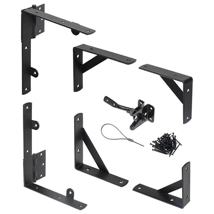 Anti Sag Gate Brace Kit, Heavy Duty Gate Hardware with Hinge Brackets and Gate Latch, Fence Brackets for Wood Gates