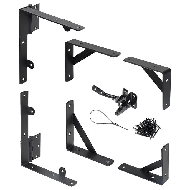 Anti Sag Gate Brace Kit, Heavy Duty Gate Hardware with Hinge Brackets and Gate Latch, Fence Brackets for Wood Gates_00