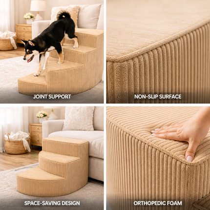 Foam Dog Stairs, Dog Steps for Bed and Couch