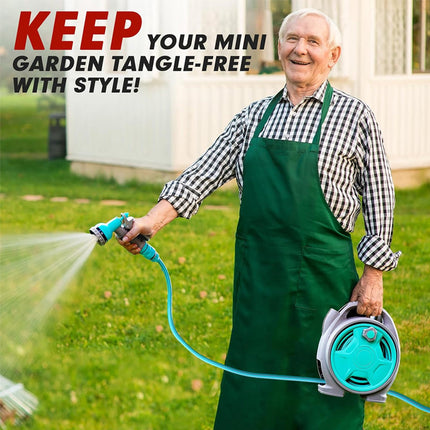 Retractable Garden Hose Reel, 50 ft Garden Hose with 6 Pattern Spray Nozzle – image 4
