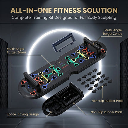 Foldable Push Up Board Workout System, Home Workout Equipment for Chest and Triceps