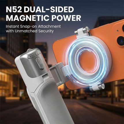 Mini Selfie Stick with LED Fill Light, Magnetic Phone Grip with Zoom Control – image 4