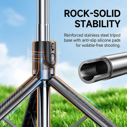 Selfie Stick Tripod with Wireless Remote, Tall Aluminum Phone Stand for Filming – image 5