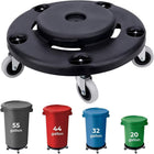 Round Trash Can Dolly with 5 Casters, Garbage Can Dolly for 20 to 55 Gallon Cans, Trash Can Wheels with Twist Lock