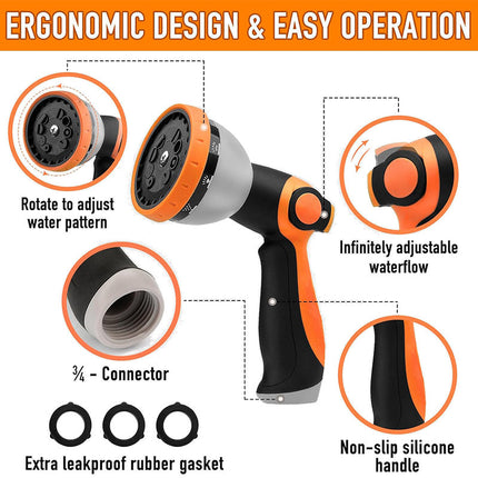 Garden Hose Nozzles, Heavy Duty Hose Sprayer with 10 Spray Patterns – image 4