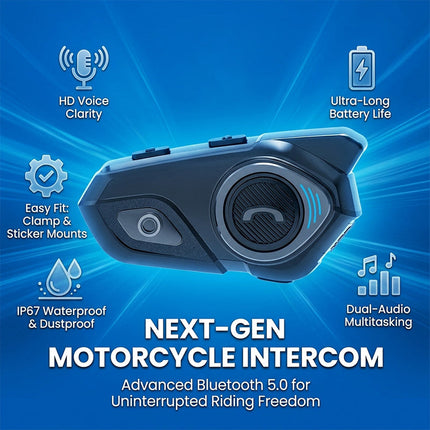 Motorcycle Communication System, Bluetooth Motorcycle Helmet Intercom System, Motorcycle Helmet Speakers with Boom – image 7