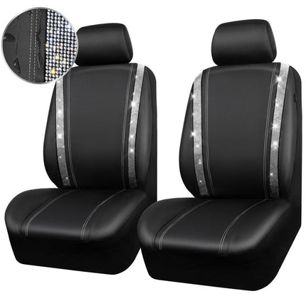 Leather Car Seat Covers with Rhinestones, Cute Car Accessories for Women – image 9