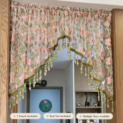 Sheer Curtains for Bedroom, Floral Lace Window Curtain 2 Panels – image 8