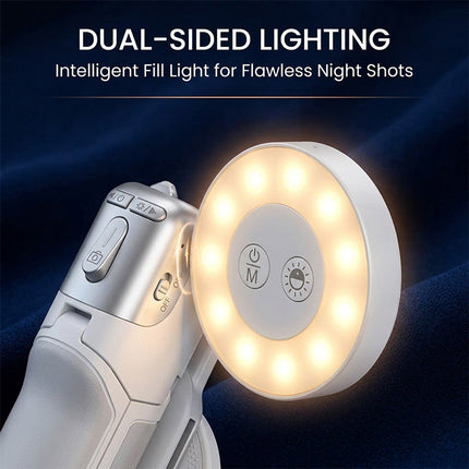 Mini Selfie Stick with LED Fill Light, Magnetic Phone Grip with Zoom Control – image 6
