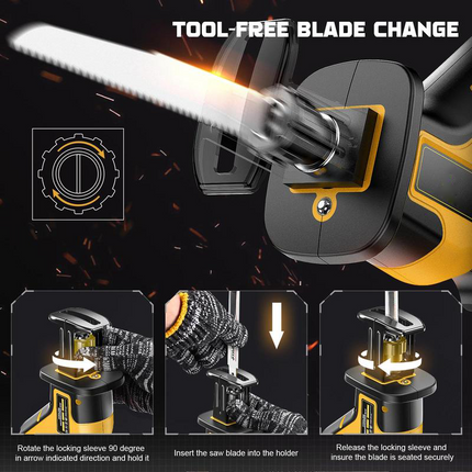 Cordless Reciprocating Saw with 4 Blades, Power Saw with LED Light – image 9