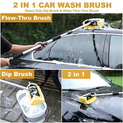 Long Handle Car Wash Brush with Hose Attachment, Car Detailing Brush – image 6