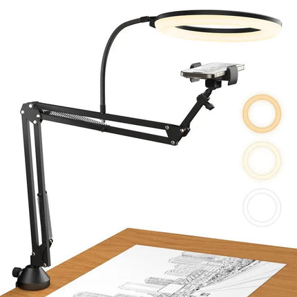 Overhead Ring Light with Boom Arm and Phone Holder, Streaming Light for Crafting – image 9
