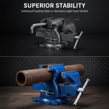 Heavy Duty Bench Vise with Anvil, Vise Clamp 4 Inch and 5 Inch – image 6