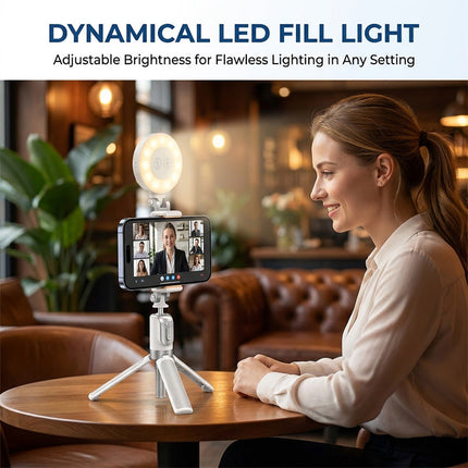Mini Selfie Stick with LED Fill Light, Vlogging Kit with Selfie Light – image 7