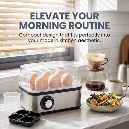 Electric Egg Cooker for Hard Boiled Eggs, Egg Boiler with Buzz Alert Timer
