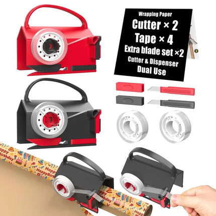 Wrapping Paper Cutter with Tape Dispenser, Gift Wrapping Tool for Holidays – image 11