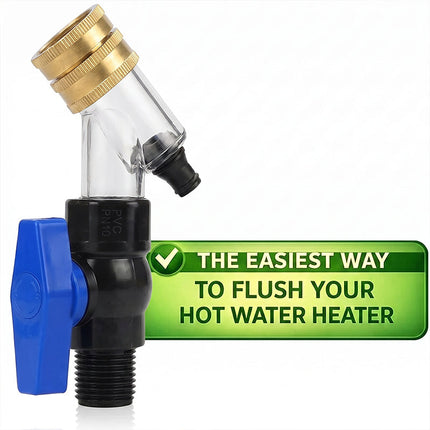 Water Heater Flush Kit, Water Heater Sediment Removal Tool with Viewing Window – image 6