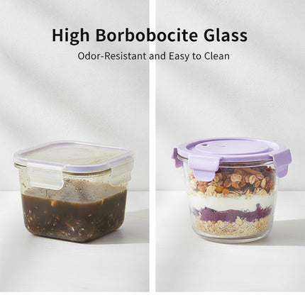 Glass Food Storage Bowl Set with Lids, Microwave Safe Containers – image 7
