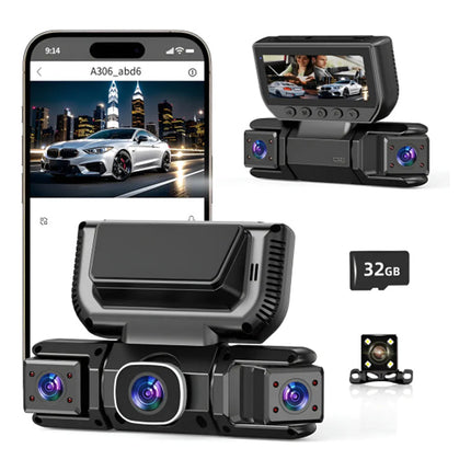 4 Channel Dash Cam with GPS, 1080p Dash Camera with Loop Recording