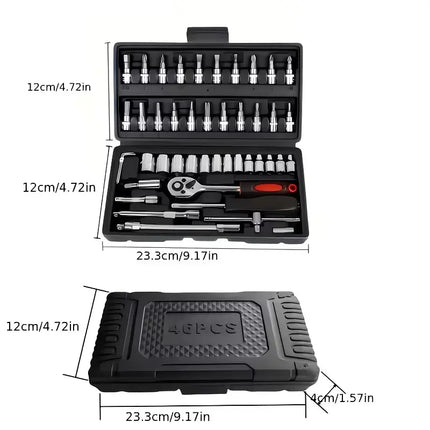 Socket Wrench Set, Hand Tools Toolbox for Automotive Repair