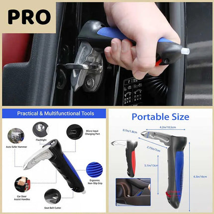 Car Assist Handle for Elderly, Car Cane with Window Breaker and Seat Belt Cutter