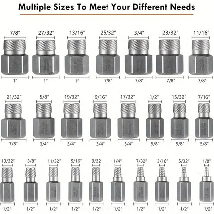 Screw Extractor Set 25 Piece, Bolt Extractor Set