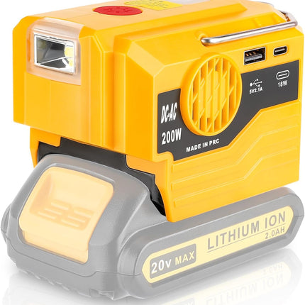 Power Inverter for DeWalt 20V Battery, 200W DC to AC Inverter