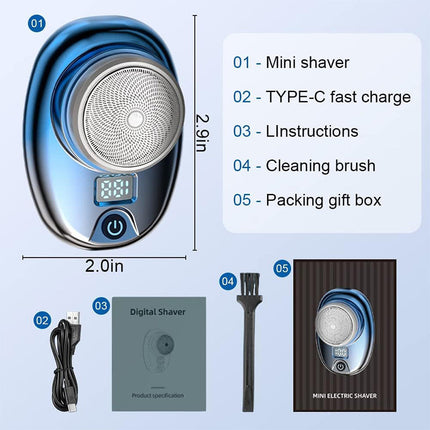 Wet Dry Rotary Shaver, Mini Electric Face Shaver, Portable Electric Razor for Men and Travel – image 9