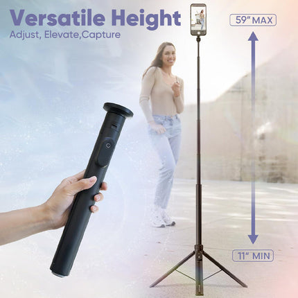 Selfie Stick Tripod with Bluetooth Remote, Auto Open Phone Holder – image 9