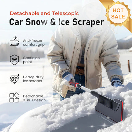Car Snow Brush with Ice Scraper, Extendable Snow Broom – image 7